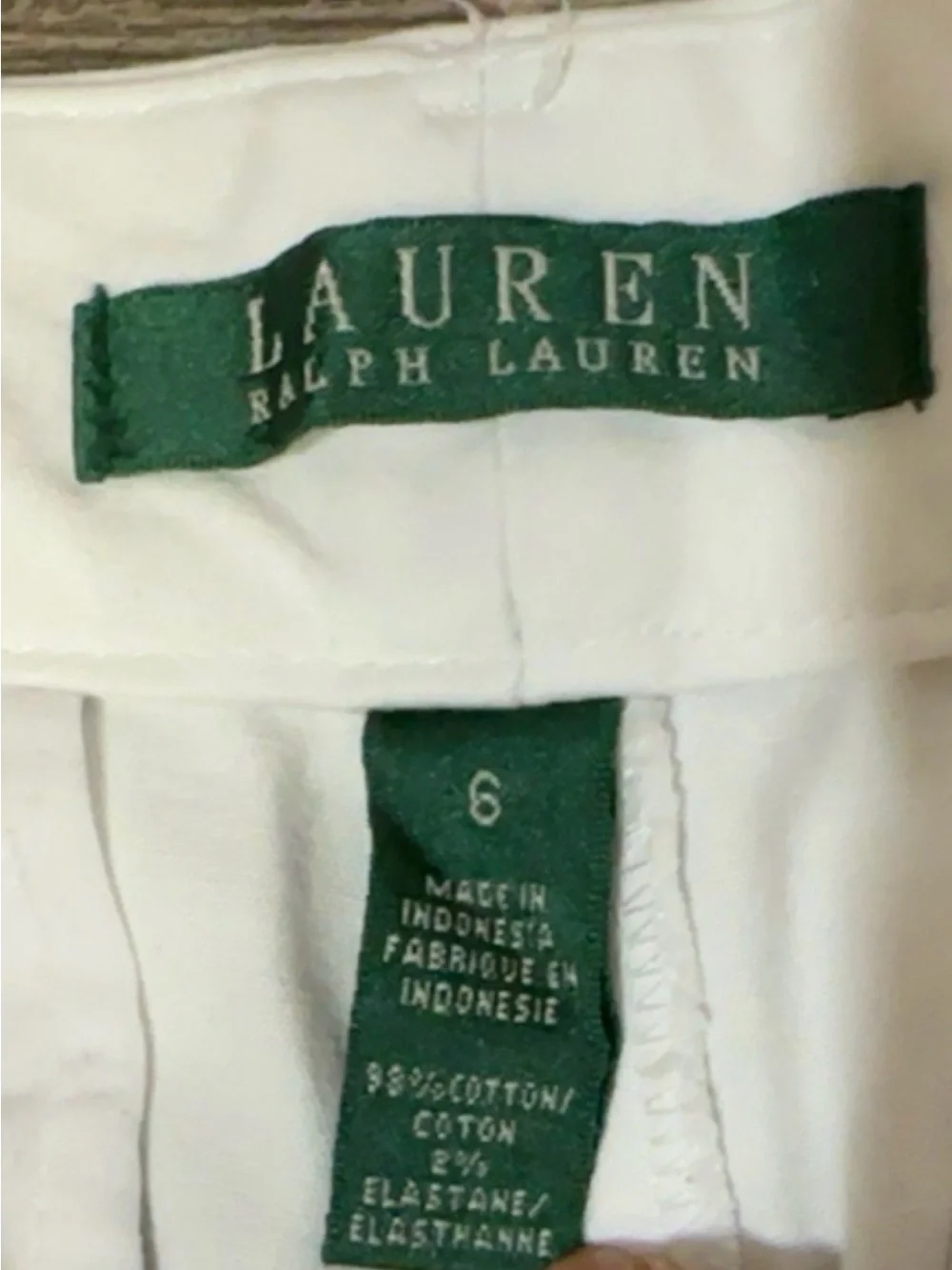 Lauren Ralph Lauren White Bermuda Shorts Size 6 Cotton Stretch Classic Preppy - Picture 5 of 7